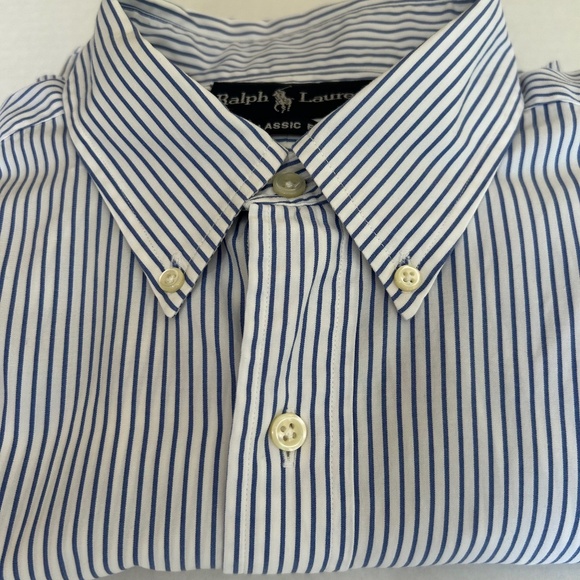 ,Ralph Lauren, Classic Fit, Blue & White Stripe ,Men’s Shirt - Picture 1 of 2